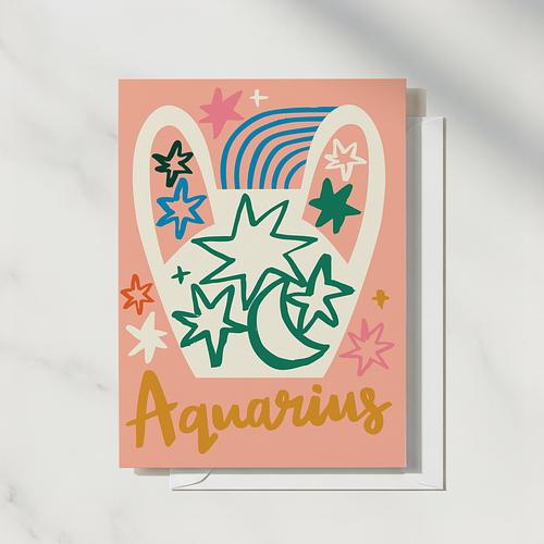 Aquarius Birthday Card