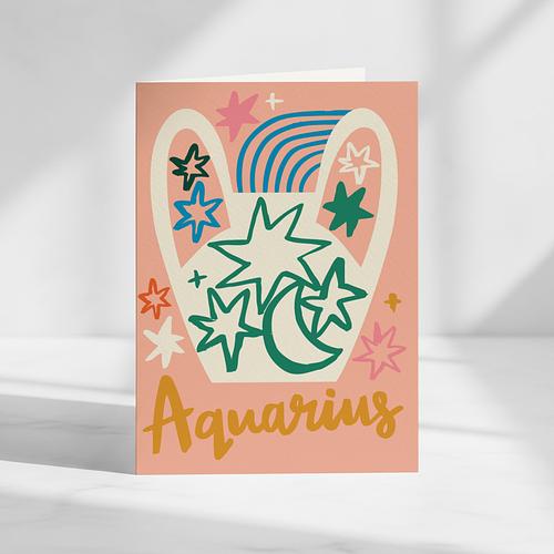 Aquarius Birthday Card