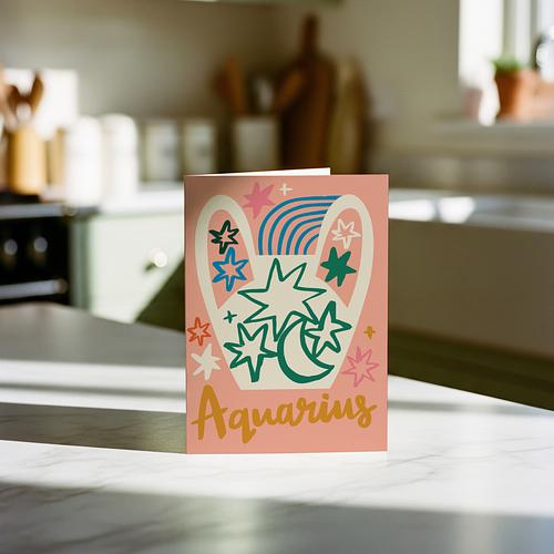 Aquarius Birthday Card 3 Aquarius Birthday Card