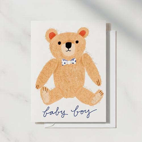 Baby Boy Teddy Card