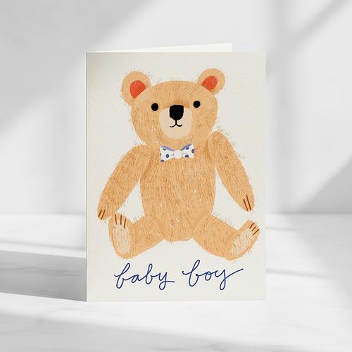 Baby Boy Teddy Card