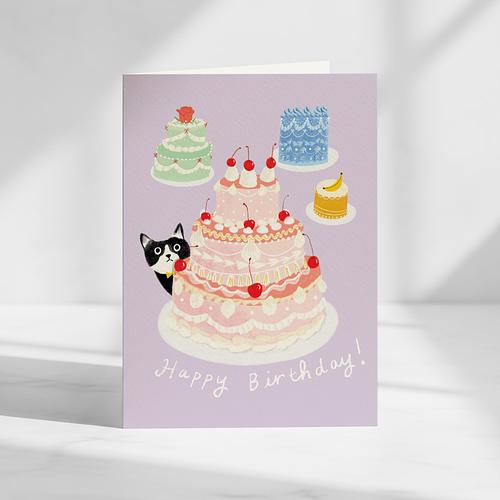 Cheeky Cat Birthday Card