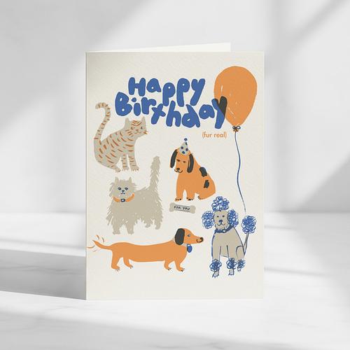 Fur Real Birthday Card