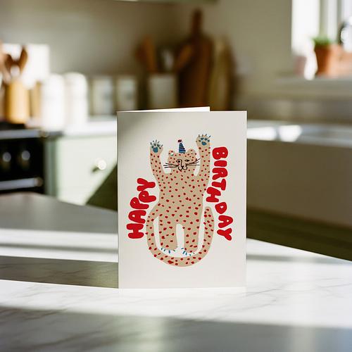 Party Leopard Birthday Card