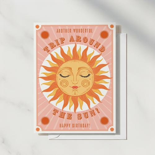 Around The Sun Birthday Card